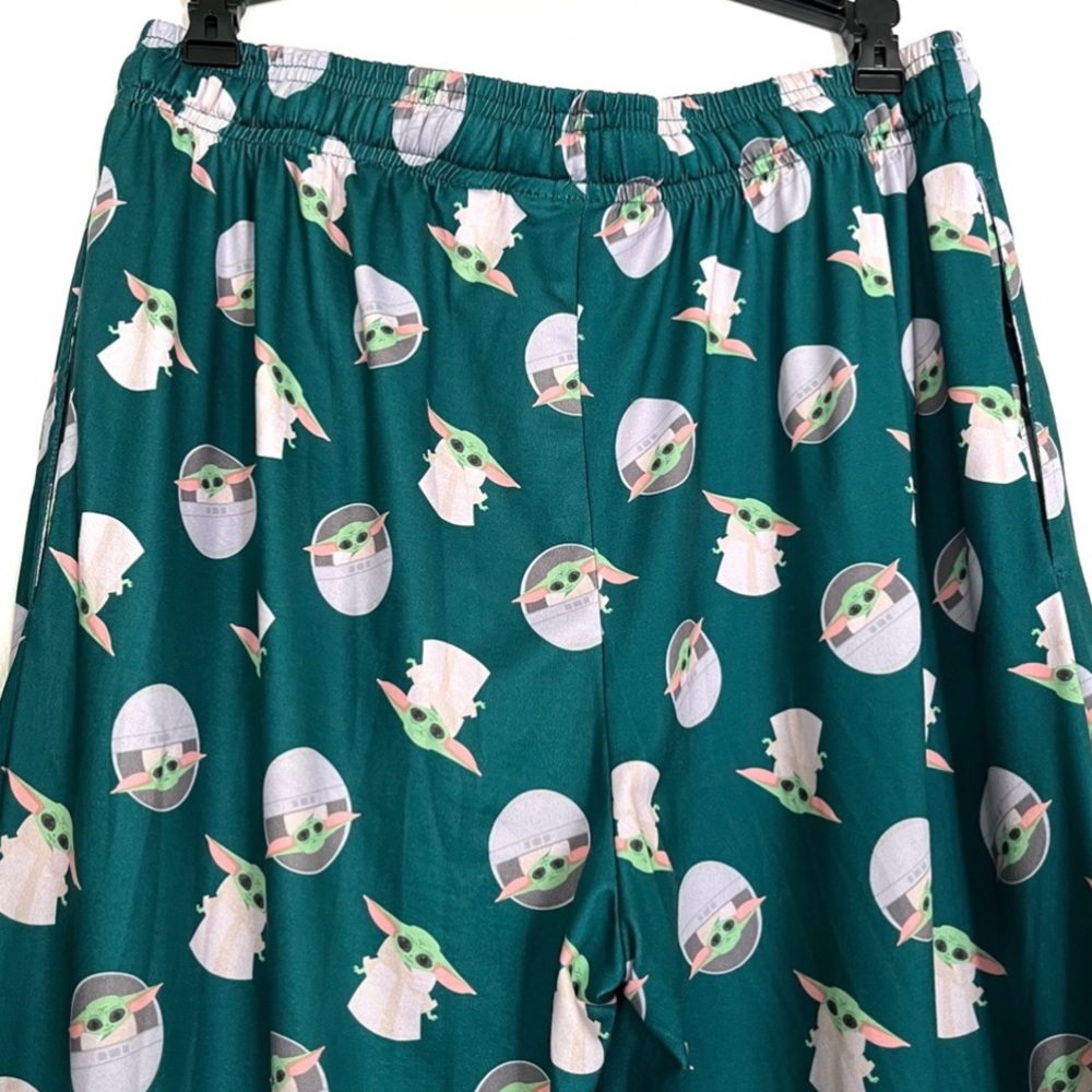 Star Wars Grogu Baby Yoda Pyjama Pants Green Size Medium Soft Drawstring Disney